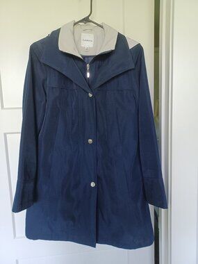 NEW! Croft & Barrow Women's Lightweight Zip-Front Anorak Rain Jacket SMALL NAVY